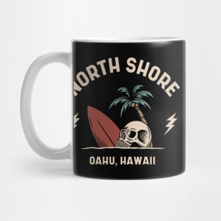 Vintage Surfing North Shore Oahu Hawaii // Retro Surf Skull Mug